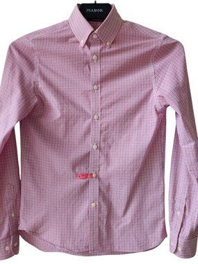 Small Red Checked Shirt S Multicolor Gingham Seersucker Jos A Bank Cotton Blend